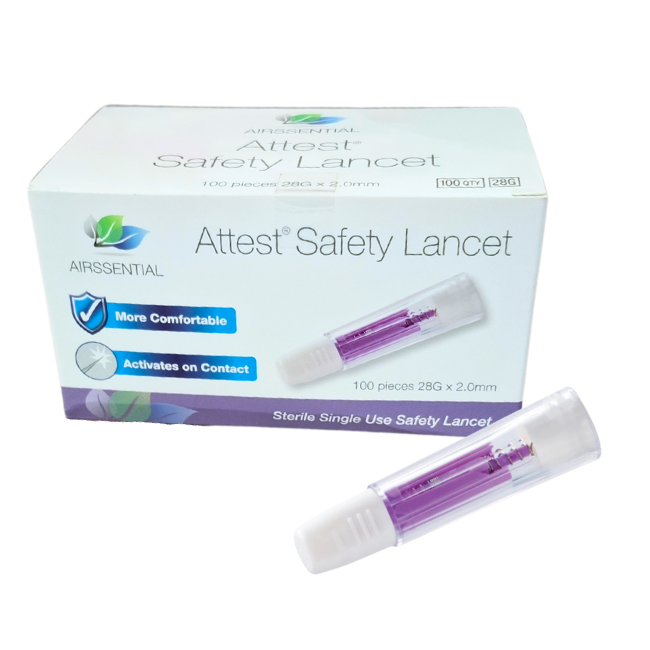 Attest Safety Blood Lancets 28G, 100